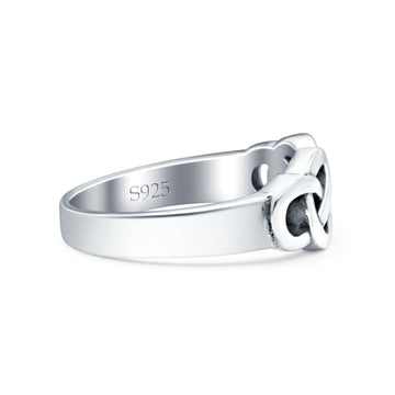 Infinity Celtic Oxidized Band Solid 925 Sterling Silver Thumb Ring (7mm)